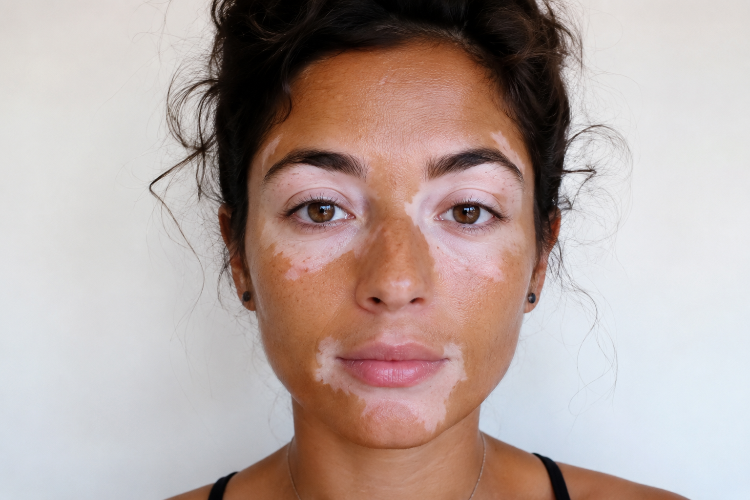 Viso con vitiligine